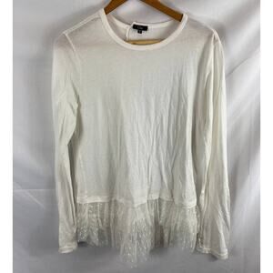 clu usa ruffle bottom long sleeve top Medium